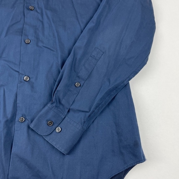 Perry Ellis Button Up Shirt Mens Medium Blue Non Iron - Picture 4 of 7